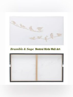 BRAMBLE & SAGE NEUTRAL BIRDS WALL ART | 15 X 28 IN.